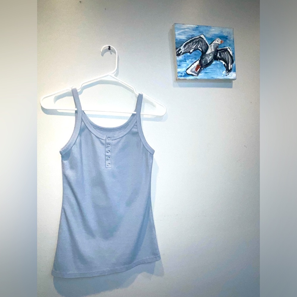 Sky Blue Ribbed Tank • Unknown Brand • Excellent Condition • Size Small